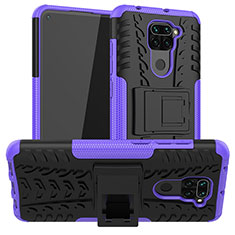 Custodia Silicone e Plastica Opaca Cover con Supporto JX1 per Xiaomi Redmi Note 9 Viola