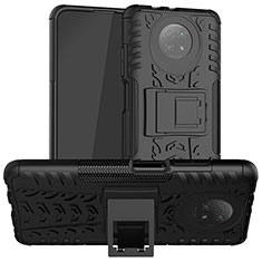 Custodia Silicone e Plastica Opaca Cover con Supporto JX1 per Xiaomi Redmi Note 9T 5G Nero