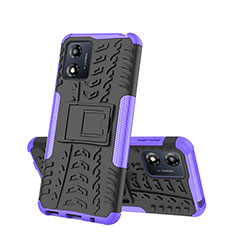 Custodia Silicone e Plastica Opaca Cover con Supporto JX2 per Motorola Moto E13 Viola