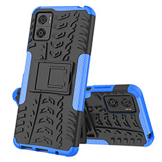 Custodia Silicone e Plastica Opaca Cover con Supporto JX2 per Motorola Moto E22i Blu