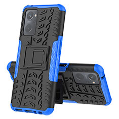 Custodia Silicone e Plastica Opaca Cover con Supporto JX2 per Oppo K10 4G Blu