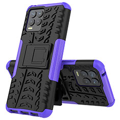 Custodia Silicone e Plastica Opaca Cover con Supporto JX2 per Realme 8 Pro Viola