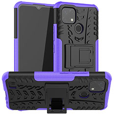 Custodia Silicone e Plastica Opaca Cover con Supporto JX2 per Realme C20A Viola