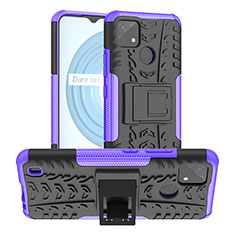 Custodia Silicone e Plastica Opaca Cover con Supporto JX2 per Realme C21Y Viola