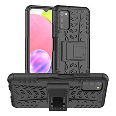 Custodia Silicone e Plastica Opaca Cover con Supporto JX2 per Samsung Galaxy M02s Nero