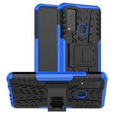 Custodia Silicone e Plastica Opaca Cover con Supporto JX2 per Vivo Y50 Blu