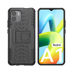 Custodia Silicone e Plastica Opaca Cover con Supporto JX2 per Xiaomi Poco C50 Nero