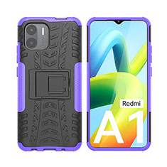 Custodia Silicone e Plastica Opaca Cover con Supporto JX2 per Xiaomi Poco C51 Viola