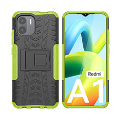 Custodia Silicone e Plastica Opaca Cover con Supporto JX2 per Xiaomi Redmi A1 Verde