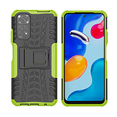 Custodia Silicone e Plastica Opaca Cover con Supporto JX2 per Xiaomi Redmi Note 11 4G (2022) Verde