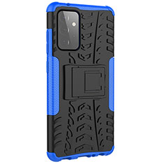 Custodia Silicone e Plastica Opaca Cover con Supporto JX3 per Samsung Galaxy A72 4G Blu