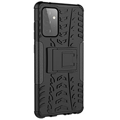 Custodia Silicone e Plastica Opaca Cover con Supporto JX3 per Samsung Galaxy A72 4G Nero