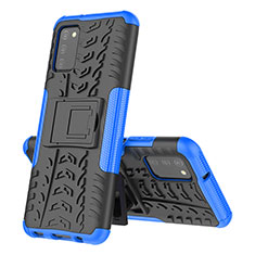 Custodia Silicone e Plastica Opaca Cover con Supporto JX4 per Samsung Galaxy F02S SM-E025F Blu