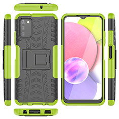 Custodia Silicone e Plastica Opaca Cover con Supporto JX5 per Samsung Galaxy F02S SM-E025F Verde