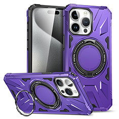 Custodia Silicone e Plastica Opaca Cover con Supporto K02C per Apple iPhone 14 Pro Viola