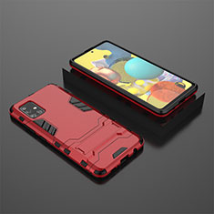 Custodia Silicone e Plastica Opaca Cover con Supporto KC1 per Samsung Galaxy M40S Rosso