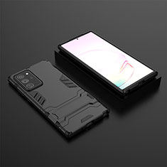 Custodia Silicone e Plastica Opaca Cover con Supporto KC1 per Samsung Galaxy Note 20 Ultra 5G Nero