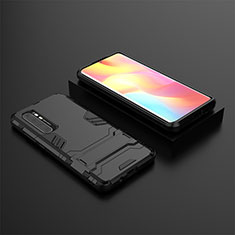 Custodia Silicone e Plastica Opaca Cover con Supporto KC1 per Xiaomi Mi Note 10 Lite Nero