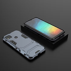 Custodia Silicone e Plastica Opaca Cover con Supporto KC1 per Xiaomi POCO C3 Blu