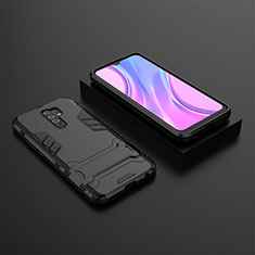 Custodia Silicone e Plastica Opaca Cover con Supporto KC1 per Xiaomi Poco M2 Nero