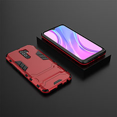 Custodia Silicone e Plastica Opaca Cover con Supporto KC1 per Xiaomi Poco M2 Rosso