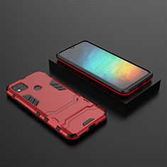 Custodia Silicone e Plastica Opaca Cover con Supporto KC1 per Xiaomi Redmi 10A 4G Rosso
