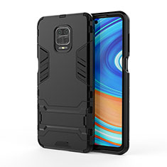 Custodia Silicone e Plastica Opaca Cover con Supporto KC1 per Xiaomi Redmi Note 9S Nero