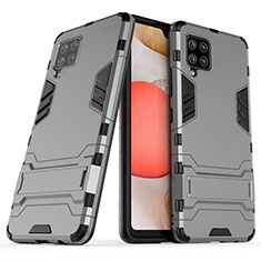 Custodia Silicone e Plastica Opaca Cover con Supporto KC2 per Samsung Galaxy A42 5G Grigio