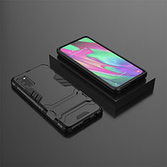 Custodia Silicone e Plastica Opaca Cover con Supporto KC3 per Samsung Galaxy A41 Nero