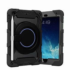 Custodia Silicone e Plastica Opaca Cover con Supporto L02 per Apple iPad Mini 5 (2019) Nero