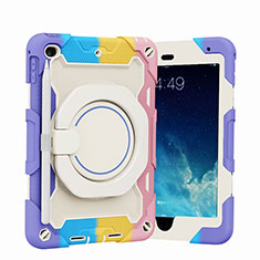 Custodia Silicone e Plastica Opaca Cover con Supporto L02 per Apple iPad Mini 5 (2019) Viola