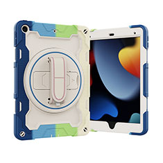 Custodia Silicone e Plastica Opaca Cover con Supporto L03 per Apple iPad 10.2 (2020) Blu