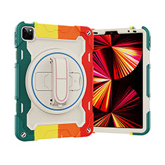 Custodia Silicone e Plastica Opaca Cover con Supporto L03 per Apple iPad Pro 11 (2022) Rosso