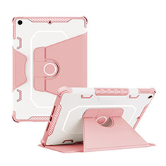 Custodia Silicone e Plastica Opaca Cover con Supporto L04 per Apple iPad 10.2 (2021) Rosa