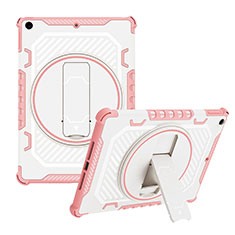 Custodia Silicone e Plastica Opaca Cover con Supporto L08 per Apple iPad 10.2 (2019) Oro Rosa