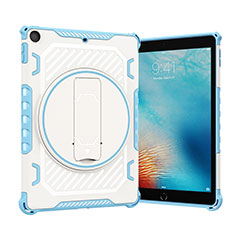 Custodia Silicone e Plastica Opaca Cover con Supporto L09 per Apple New iPad 9.7 (2017) Blu