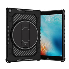 Custodia Silicone e Plastica Opaca Cover con Supporto L09 per Apple New iPad 9.7 (2017) Nero