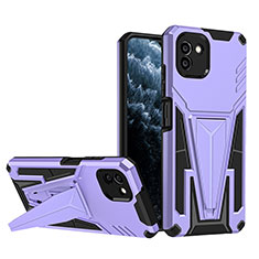 Custodia Silicone e Plastica Opaca Cover con Supporto MQ1 per Samsung Galaxy A03 Viola