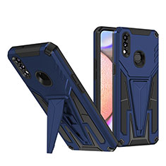 Custodia Silicone e Plastica Opaca Cover con Supporto MQ1 per Samsung Galaxy A10s Blu