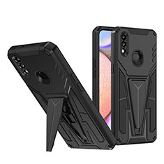 Custodia Silicone e Plastica Opaca Cover con Supporto MQ1 per Samsung Galaxy A10s Nero