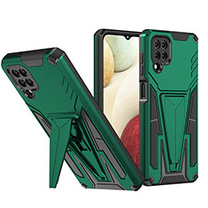 Custodia Silicone e Plastica Opaca Cover con Supporto MQ1 per Samsung Galaxy A12 5G Verde