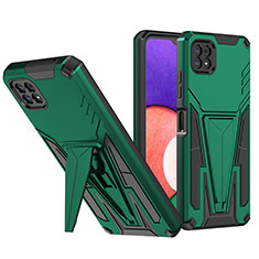 Custodia Silicone e Plastica Opaca Cover con Supporto MQ1 per Samsung Galaxy A22 5G Verde