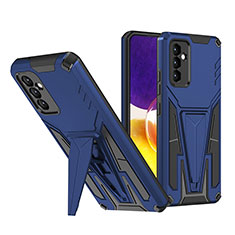 Custodia Silicone e Plastica Opaca Cover con Supporto MQ1 per Samsung Galaxy A54 5G Blu