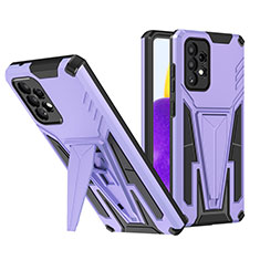 Custodia Silicone e Plastica Opaca Cover con Supporto MQ1 per Samsung Galaxy A72 4G Viola