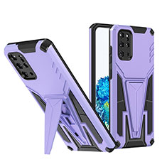 Custodia Silicone e Plastica Opaca Cover con Supporto MQ1 per Samsung Galaxy S20 Plus 5G Viola