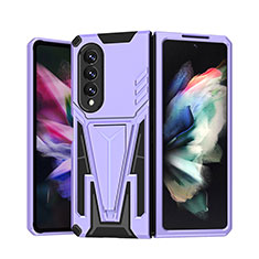 Custodia Silicone e Plastica Opaca Cover con Supporto MQ1 per Samsung Galaxy Z Fold3 5G Viola