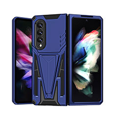 Custodia Silicone e Plastica Opaca Cover con Supporto MQ1 per Samsung Galaxy Z Fold4 5G Blu