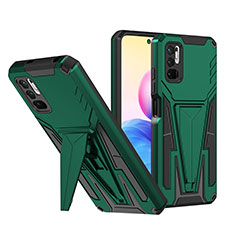 Custodia Silicone e Plastica Opaca Cover con Supporto MQ1 per Xiaomi POCO M3 Pro 5G Verde