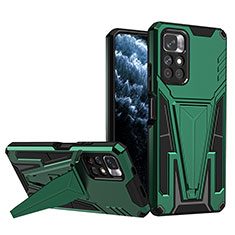 Custodia Silicone e Plastica Opaca Cover con Supporto MQ1 per Xiaomi Poco M4 Pro 5G Verde