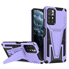 Custodia Silicone e Plastica Opaca Cover con Supporto MQ1 per Xiaomi Poco M4 Pro 5G Viola